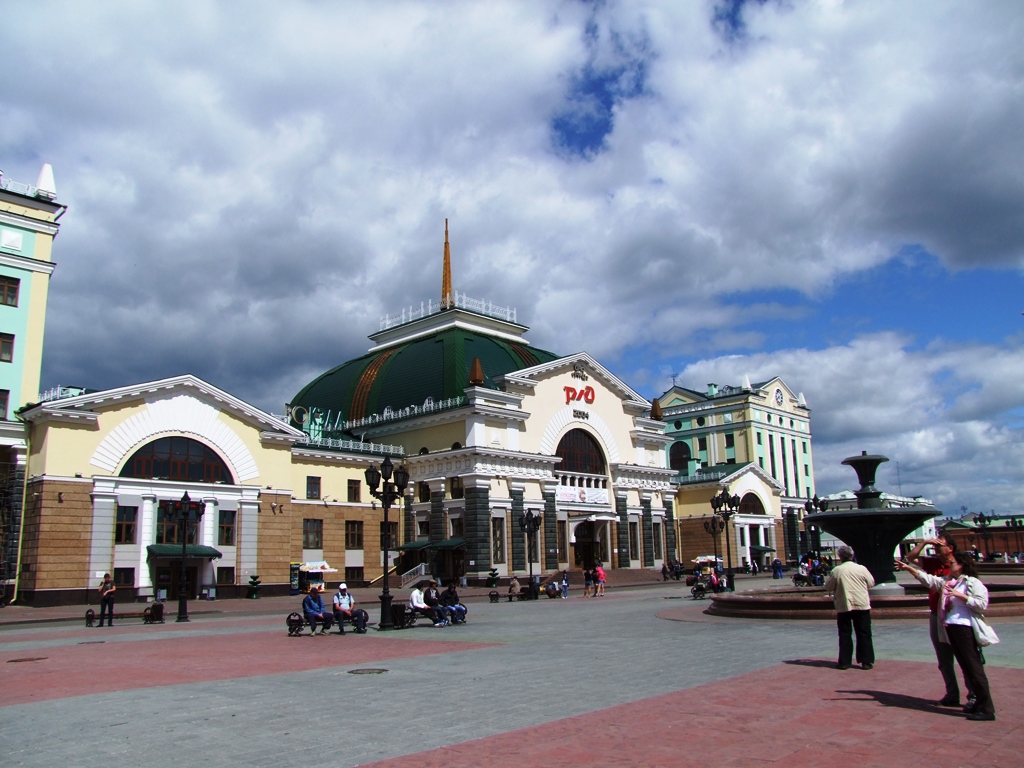 La gare centrale de Krasnoïarsk, une des étapes importante de Transibérien.