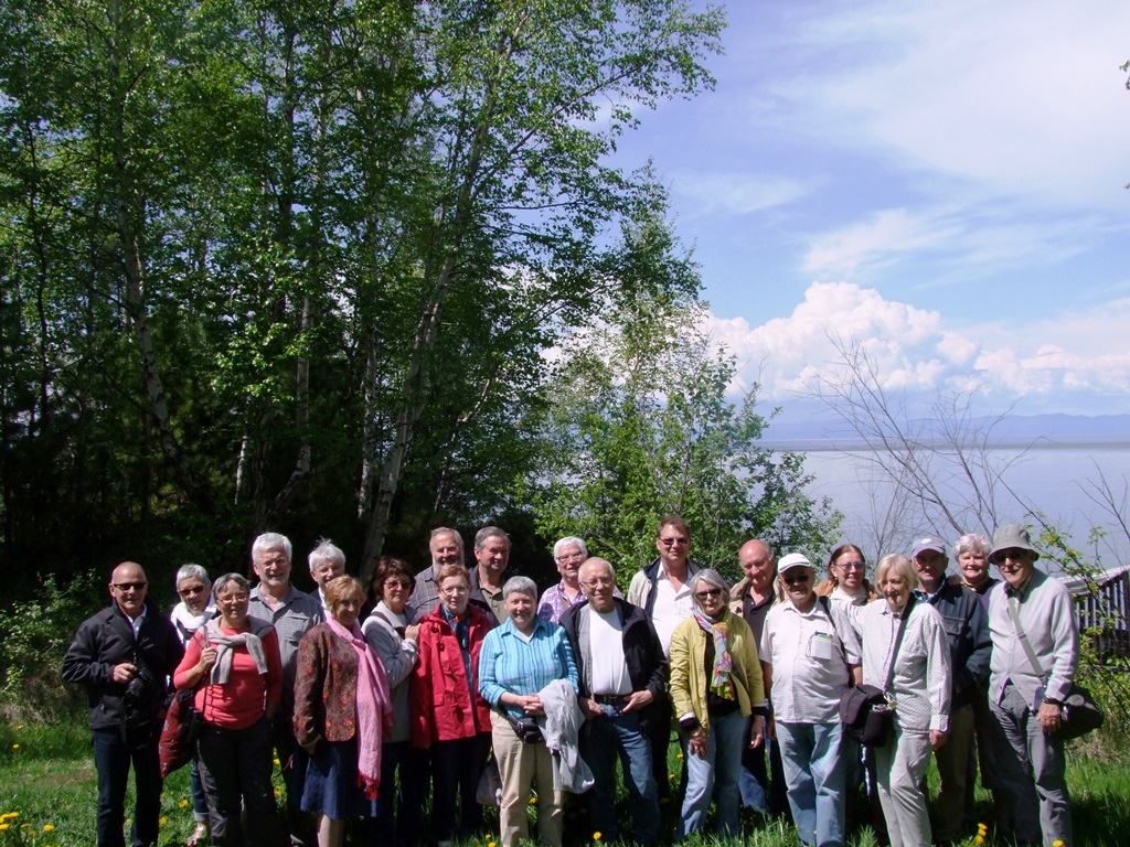 Photo du groupe au fond du lac.